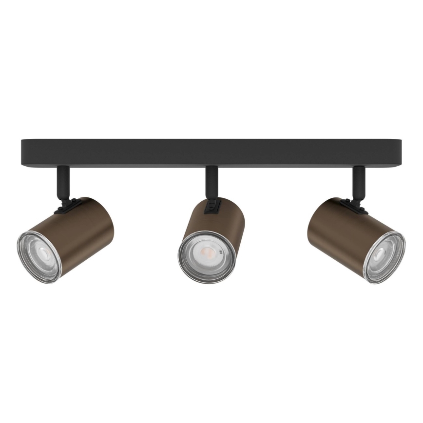 Eglo - Spot svetlo za kupatilo 3xGU10/5W/230V IP44 crno/smeđe
