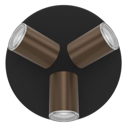 Eglo - Kupatilsko spot svetlo 3xGU10/5W/230V, prečnik 25 cm, IP44, crno/smeđe