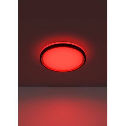 Eglo 300684 - LED RGBW prigušiva stropna svetiljka MALERAMARA-Z LED/14W/230V 2700-6500K prečnik 35,7 cm crna/zlatna + daljinski upravljač