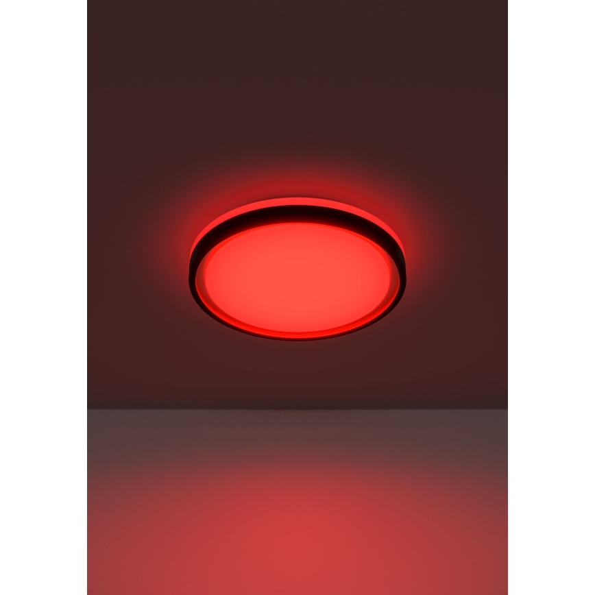 Eglo 300684 - LED RGBW prigušiva stropna svetiljka MALERAMARA-Z LED/14W/230V 2700-6500K prečnik 35,7 cm crna/zlatna + daljinski upravljač