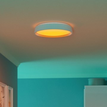 Eglo 300686 - LED RGBW prigušiva stropna svetiljka MASSIGNANO-Z LED/18,5W/230V 2700-6500K pr. 40 cm bela + daljinski upravljač