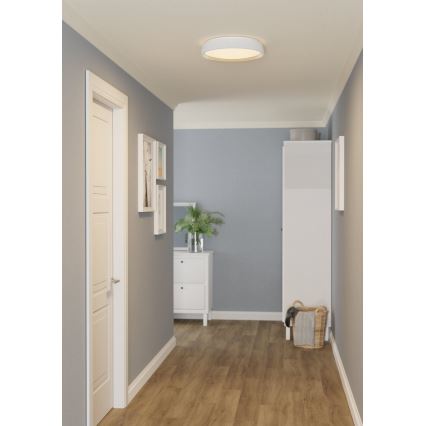 Eglo 300686 - LED RGBW prigušiva stropna svetiljka MASSIGNANO-Z LED/18,5W/230V 2700-6500K pr. 40 cm bela + daljinski upravljač