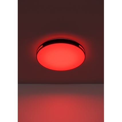 Eglo 300687 - LED RGBW prigušiva plafonska lampa MONTEGRANARO-Z LED/18,5W/230V 2700-6500K prečnik 39,4 cm crna + daljinski upravljač