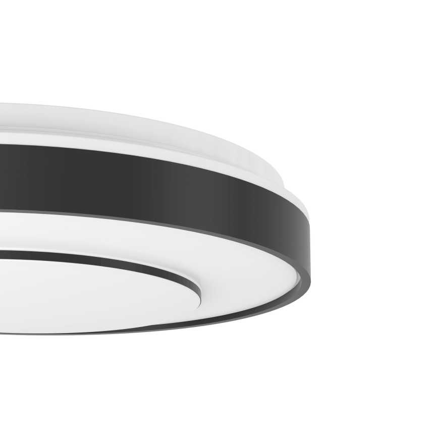 Eglo 300688 - LED RGBW prigušiva plafonska svetiljka MONTERIGGIONI-Z LED/18,5W/230V 2700-6500K, prečnik 38,4 cm, crna + daljinski upravljač