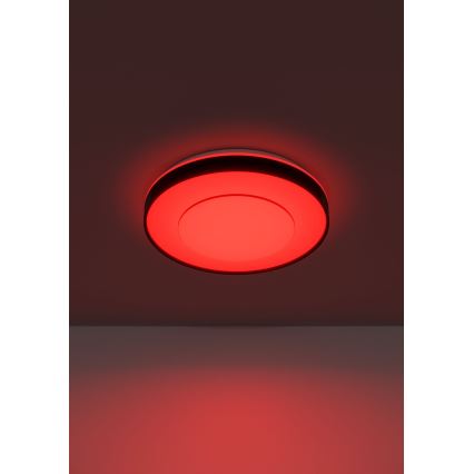 Eglo 300688 - LED RGBW prigušiva plafonska svetiljka MONTERIGGIONI-Z LED/18,5W/230V 2700-6500K, prečnik 38,4 cm, crna + daljinski upravljač