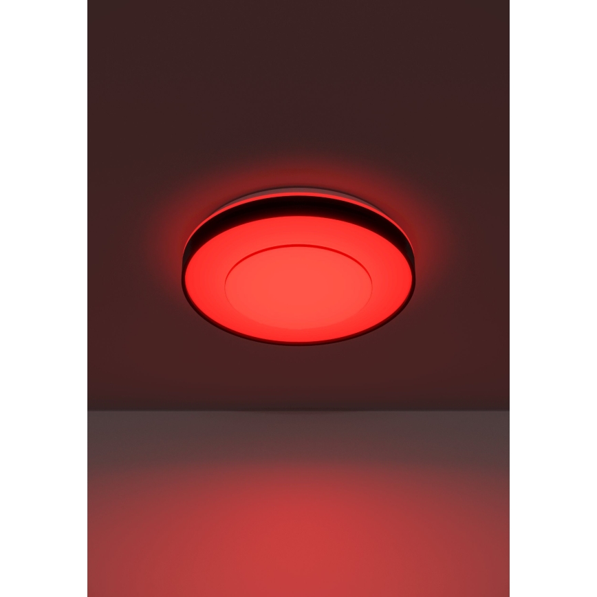 Eglo 300688 - LED RGBW prigušiva plafonska svetiljka MONTERIGGIONI-Z LED/18,5W/230V 2700-6500K, prečnik 38,4 cm, crna + daljinski upravljač