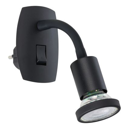 Eglo - LED svetiljka za utičnicu 1xGU10/4,5W/230V crna