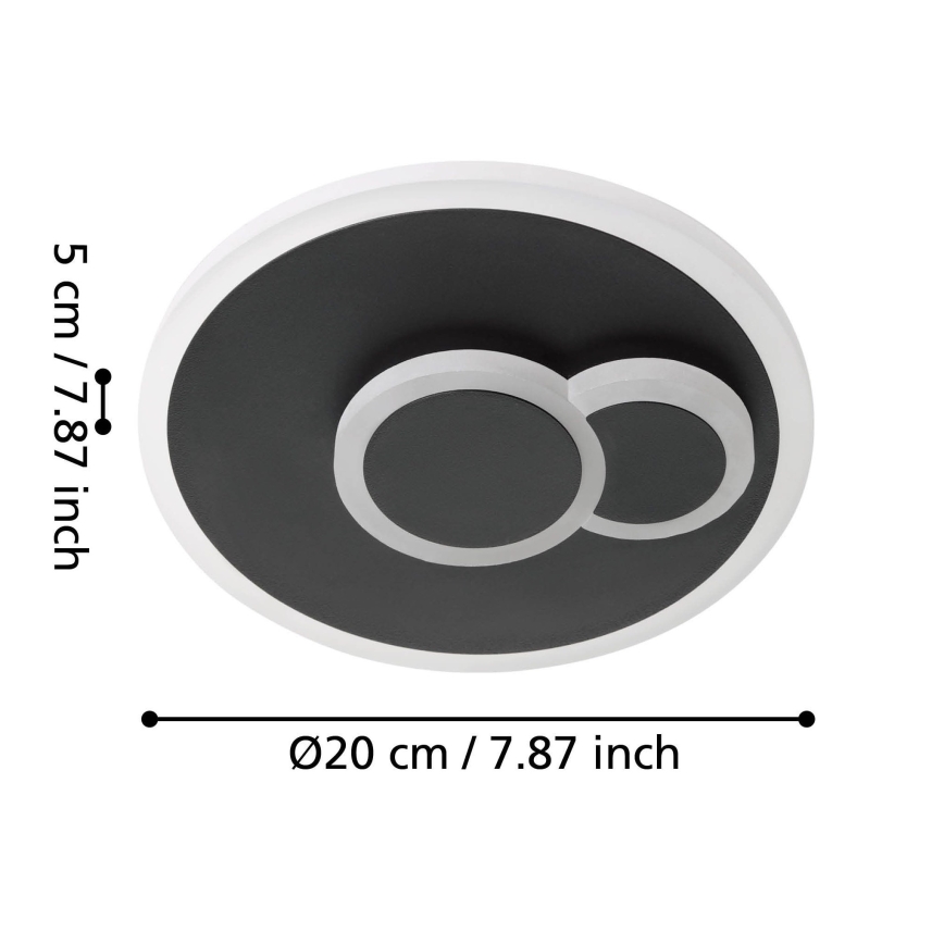 Eglo - LED plafonsko svetlo LED/7,8W/230V Ø 20 cm crno