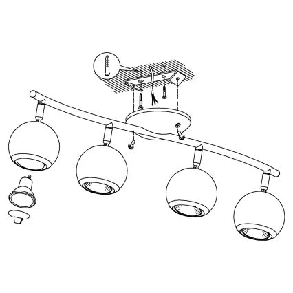 EGLO - LED spot svetiljka 4x GU10, 3 W