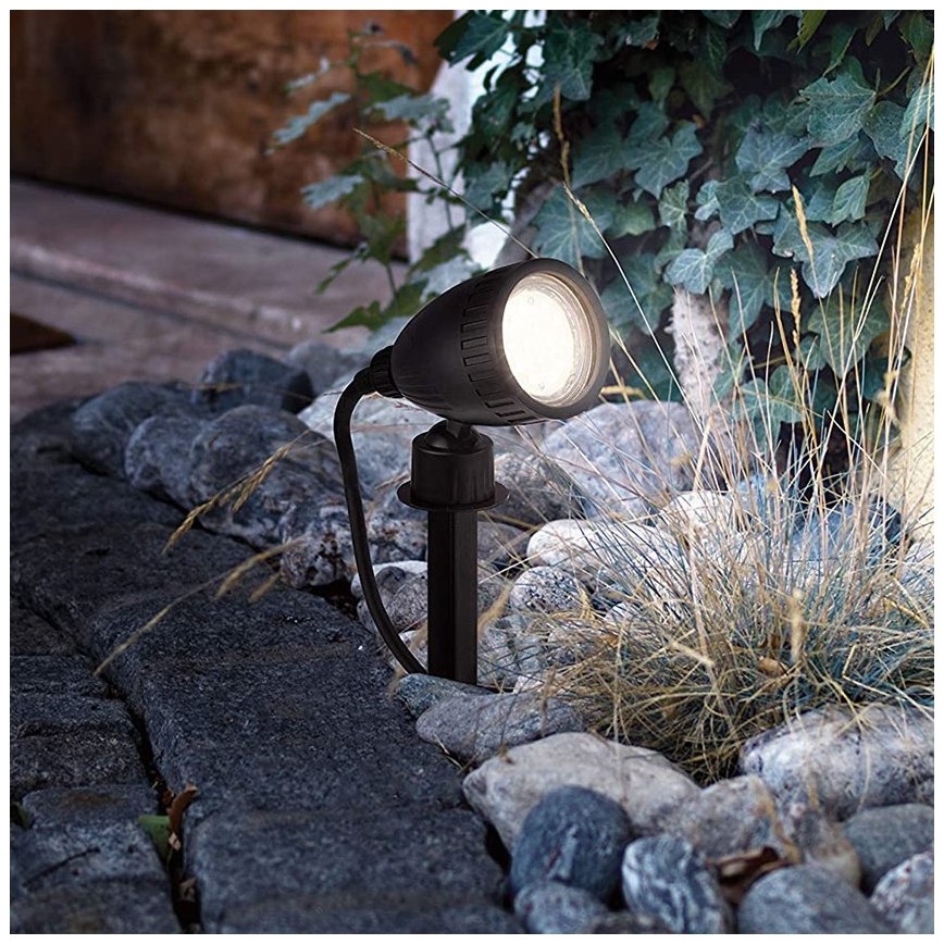 Eglo 31028 - KOMPLET 3x LED RGBW spoljna svetiljka NEMA-C 1xGU10/5W/230V 2700-6500K IP44 crna + daljinski upravljač