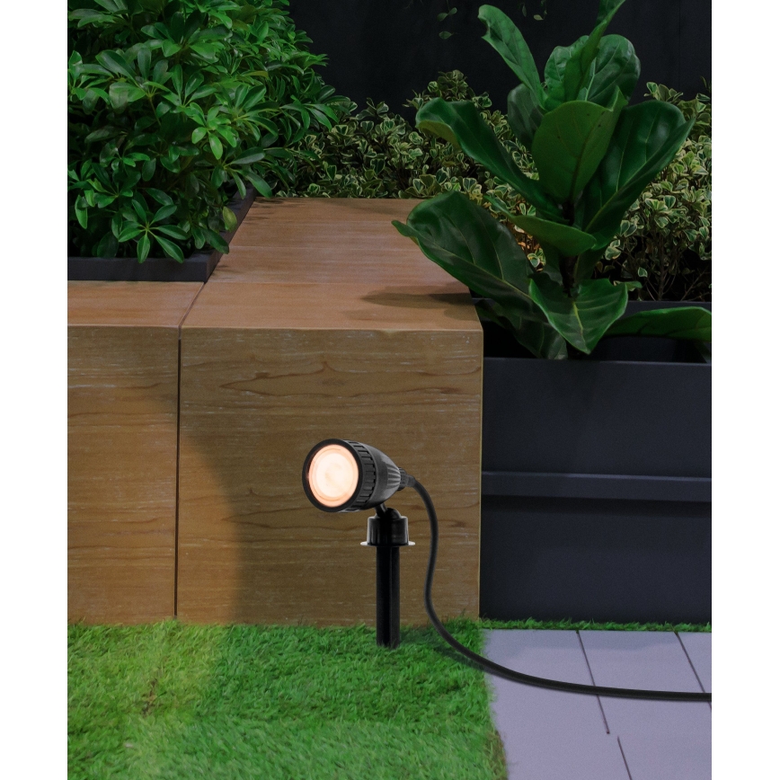 Eglo 31028 - KOMPLET 3x LED RGBW spoljna svetiljka NEMA-C 1xGU10/5W/230V 2700-6500K IP44 crna + daljinski upravljač