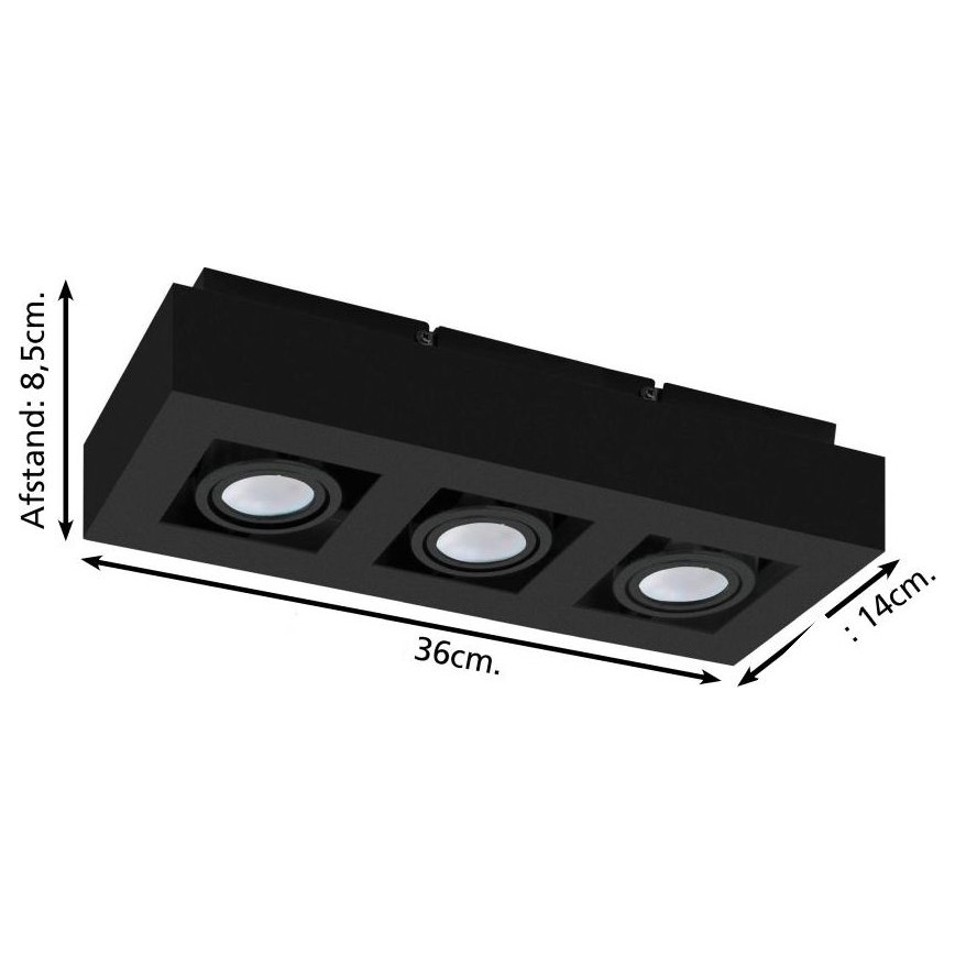 Eglo 31064 - LED spot svetiljka MENDOZA 3xLED/4,7W/230V 3000K crna