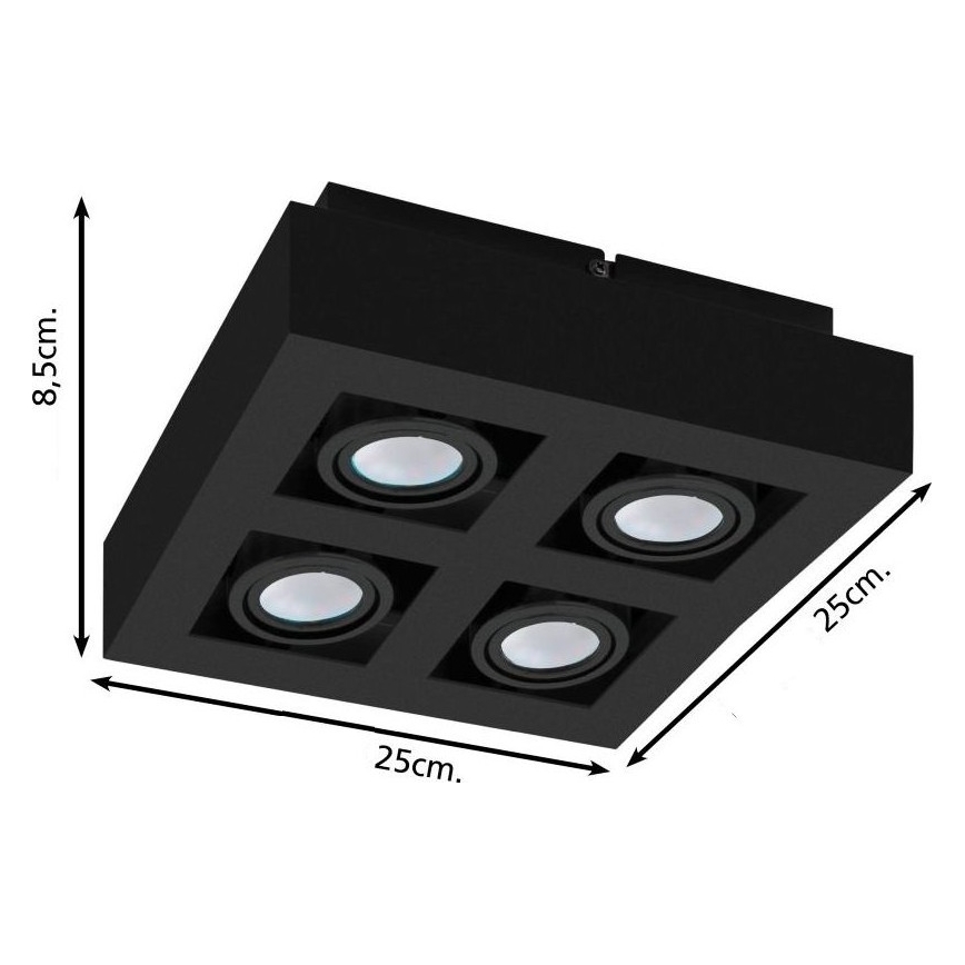 Eglo 31065 - LED spot svetiljka MENDOZA 4xLED/4,7W/230V 3000K crna