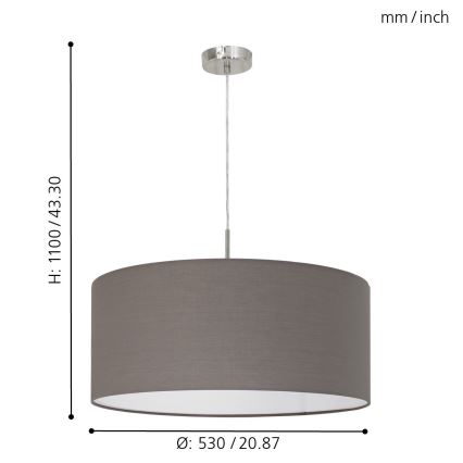 Eglo - Viseći luster na sajli 1xE27/60W/230V