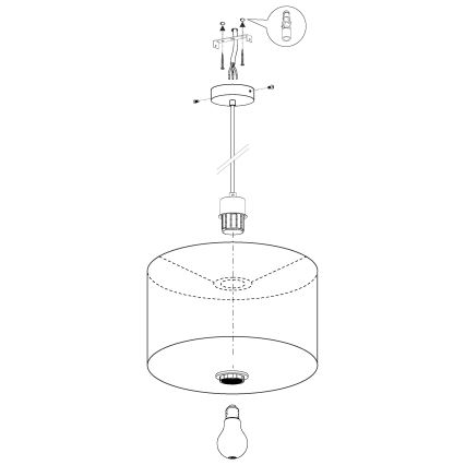 Eglo - Viseći luster na sajli 1xE27/60W/230V