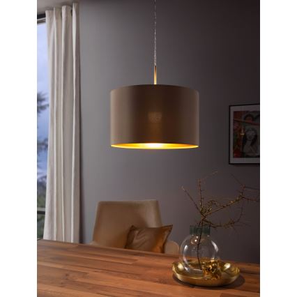 Eglo - Luster na sajli 1xE27/60W/230V taupe