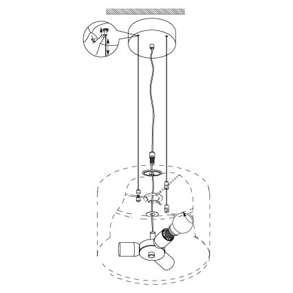 Eglo 31606 - Luster na sajli MASERLO 3xE27/60W/230V