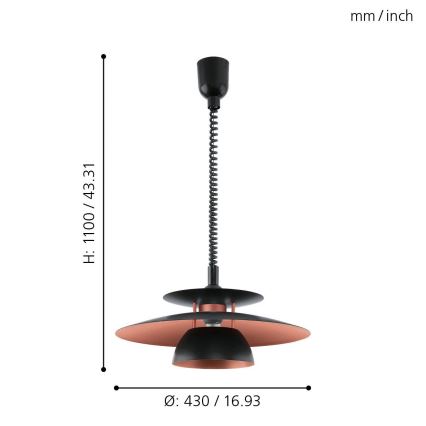 Eglo - Podesivi luster 1xE27/60W/230V