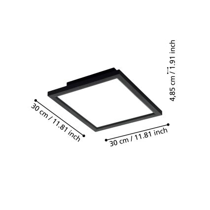 Eglo 31723 - LED prigušiva plafonska svetiljka SALOBRENA-Z LED/15,3W/230V 2700-6500K crna