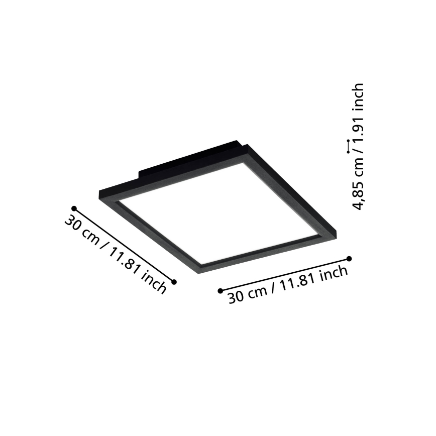 Eglo 31723 - LED prigušiva plafonska svetiljka SALOBRENA-Z LED/15,3W/230V 2700-6500K crna