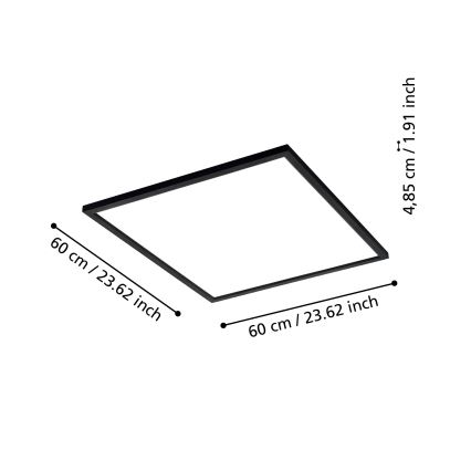 Eglo 31725 - LED prigušiva plafonska svetiljka SALOBRENA-Z LED/33W/230V 2700-6500K crna