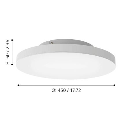 Eglo 31728 - LED RGBW Prigušiva plafonska svetiljka TURCONA-Z LED/22,4W/230V 2700-6500K bela