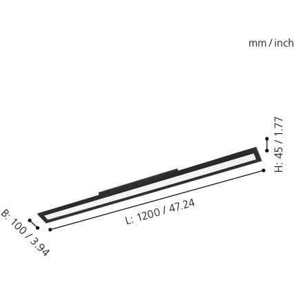 Eglo 31739 - LED prigušiva stropna lampa SALOBRENA-Z LED/33,5W/230V 2700-6500K crna