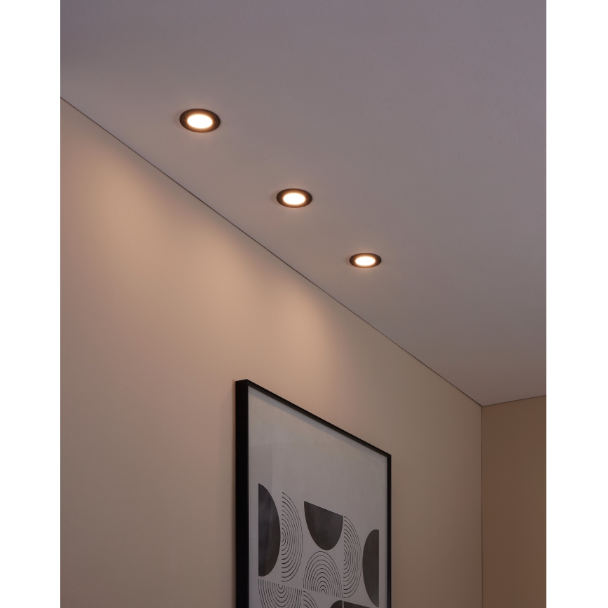 Eglo 31743 - SET 3x LED prigušiva ugradna svetla za kupatilo FUEVA-Z LED/2,8W/230V 2700-6500 IP44 crna pr. 8,5 cm