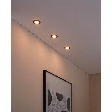 Eglo 31743 - SET 3x LED prigušiva ugradna svetla za kupatilo FUEVA-Z LED/2,8W/230V 2700-6500 IP44 crna pr. 8,5 cm
