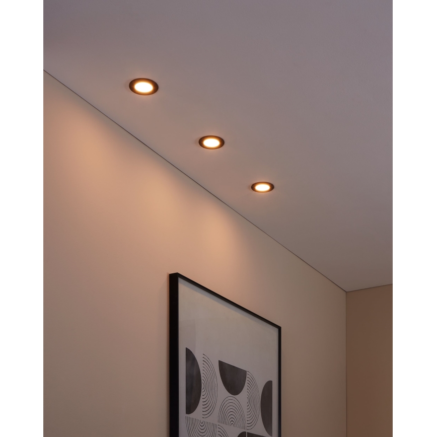 Eglo 31743 - SET 3x LED prigušiva ugradna svetla za kupatilo FUEVA-Z LED/2,8W/230V 2700-6500 IP44 crna pr. 8,5 cm