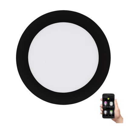 Eglo 31744 - LED prigušiva ugradna kupatilska plafonska svetiljka FUEVA-Z LED/10,5W/230V 2700-6500K IP44 crna prečnik 16,5 cm