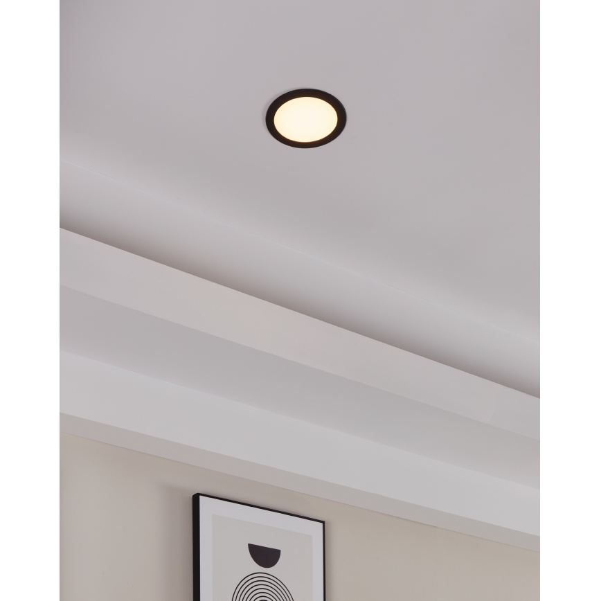 Eglo 31744 - LED prigušiva ugradna kupatilska plafonska svetiljka FUEVA-Z LED/10,5W/230V 2700-6500K IP44 crna prečnik 16,5 cm
