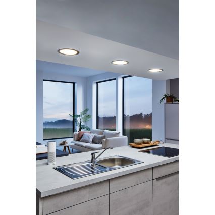 Eglo 31744 - LED prigušiva ugradna kupatilska plafonska svetiljka FUEVA-Z LED/10,5W/230V 2700-6500K IP44 crna prečnik 16,5 cm