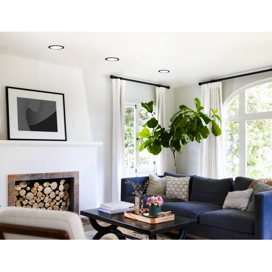 Eglo 31744 - LED prigušiva ugradna kupatilska plafonska svetiljka FUEVA-Z LED/10,5W/230V 2700-6500K IP44 crna prečnik 16,5 cm