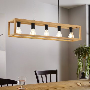 Eglo 32143 - Luster na sajli BLACKCROWN 5xE27/40W/230V braon