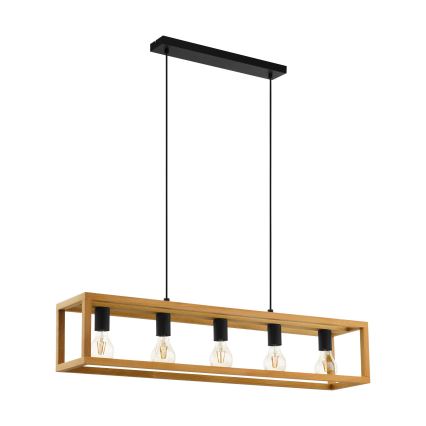 Eglo 32143 - Luster na sajli BLACKCROWN 5xE27/40W/230V braon