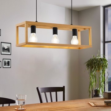 Eglo 32144 - Luster na sajli BLACKCROWN 3xE27/40W/230V braon