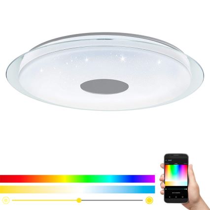 Eglo 32344 - LED RGBW prigušiva plafonska svetiljka LANCIANO-C LED/53W/230V 2700-6500K + daljinski upravljač