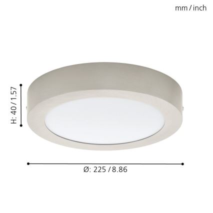 Eglo 32442 - LED plafonsko svetlo FUEVA 1 LED/18W/230V Ø 22,5 cm