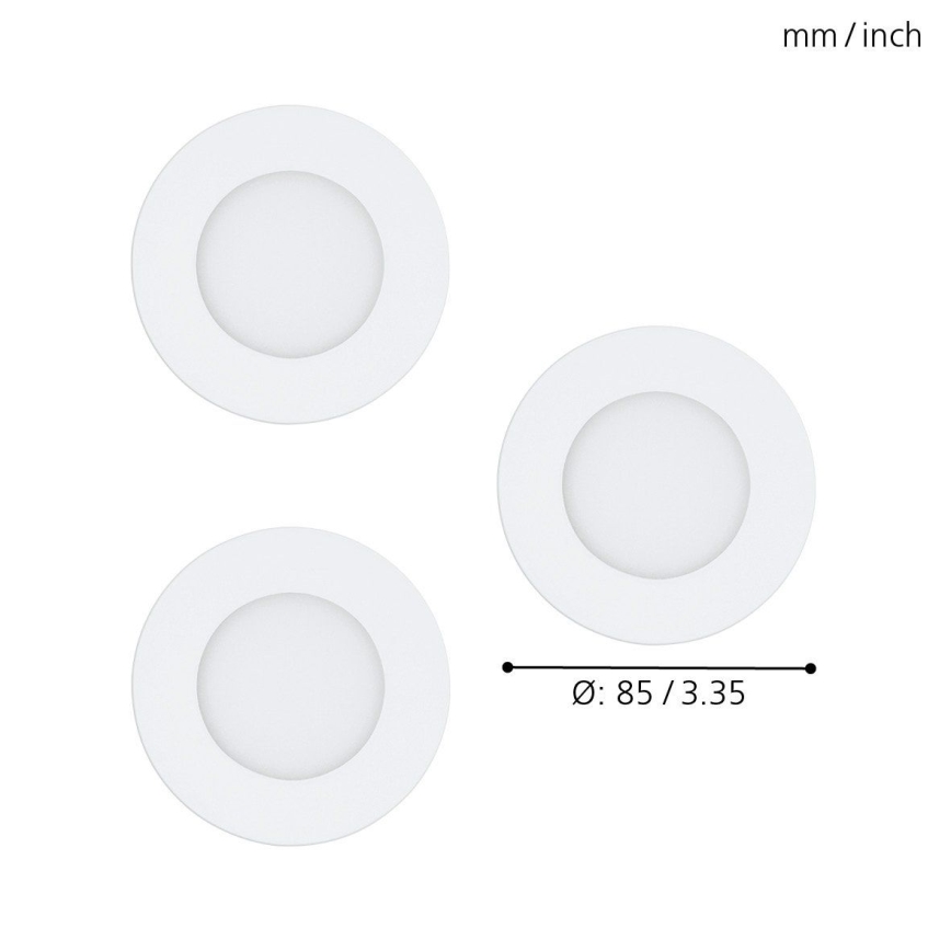 Eglo - SET 3x LED RGB prigušiva ugradna svetiljka FUEVA-C LED/3W/230V prečnik 8,5 cm