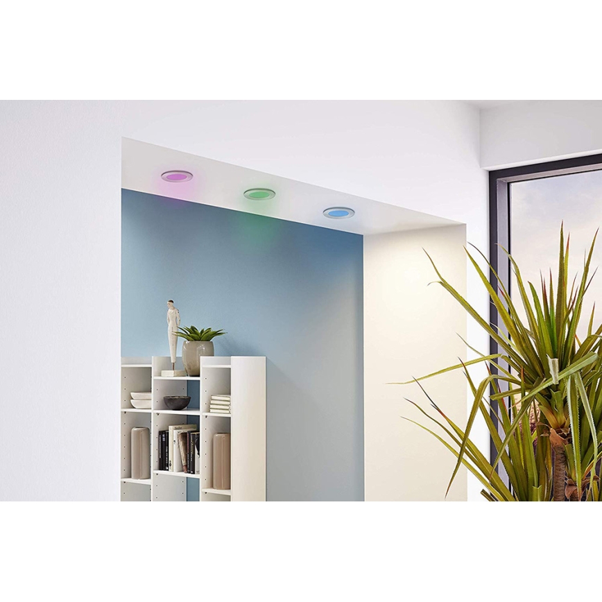 Eglo - Komplet 3x LED RGB prigušiva ugradna plafonska svetiljka FUEVA-C LED/3W/230V preč. 8,5 cm