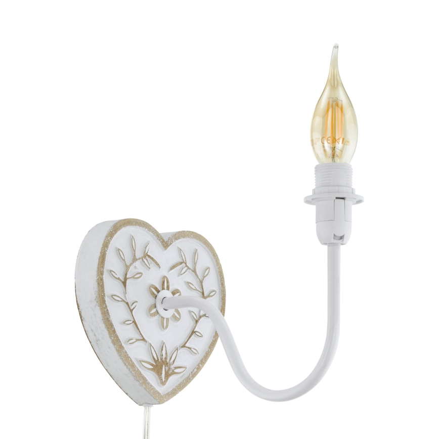 Eglo 33004 - Zidna lampa 1xE14/40W/230V bela/patina