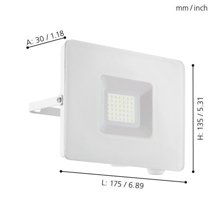 Eglo - LED reflektor 30 W / 230 V, IP65