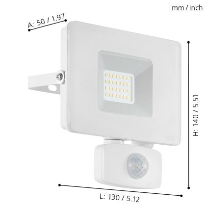 Eglo - LED reflektor sa senzorom LED/20W/230V IP44