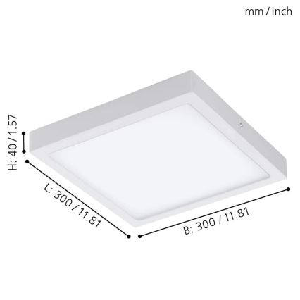 Eglo 33209 - LED RGBW prigušiva plafonska svetiljka FUEVA-C LED/21W/230V 2700-6500K 30x30 cm bela