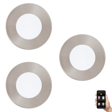 Eglo 33216 - Komplet 3x prigušiva LED RGBW ugradna svetiljka FUEVA-C LED/3W/230V, prečnik 8,5 cm