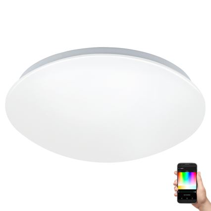 Eglo 33219 - LED RGBW prigušiva stropna svetiljka GIRON-C LED/17W/230V prečnik 30 cm bela