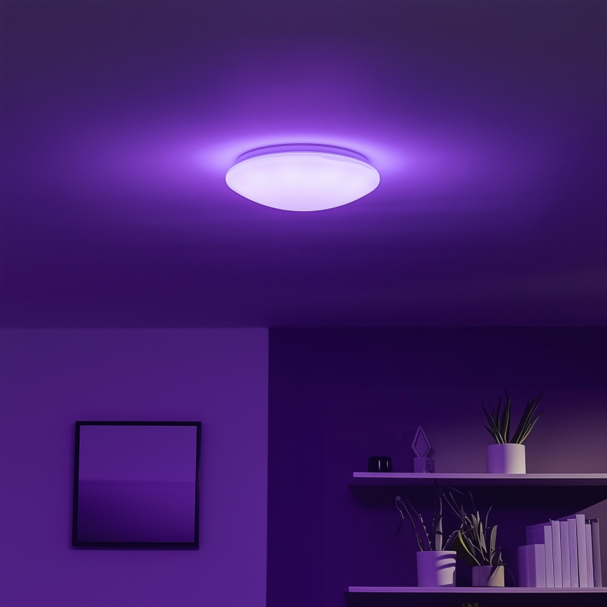 Eglo 33219 - LED RGBW prigušiva stropna svetiljka GIRON-C LED/17W/230V prečnik 30 cm bela