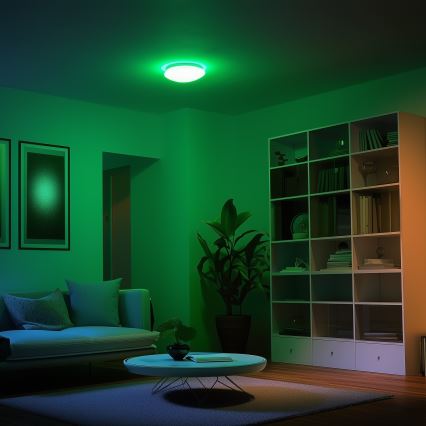 Eglo 33219 - LED RGBW prigušiva stropna svetiljka GIRON-C LED/17W/230V prečnik 30 cm bela