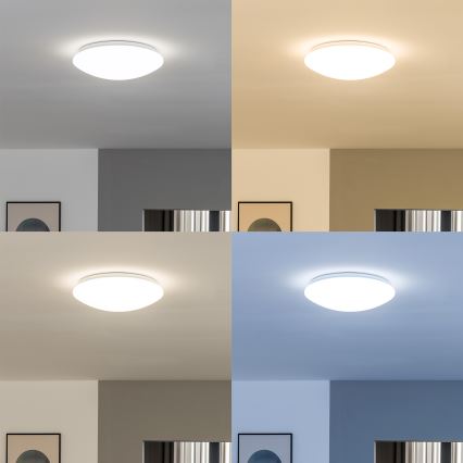 Eglo 33219 - LED RGBW prigušiva stropna svetiljka GIRON-C LED/17W/230V prečnik 30 cm bela